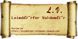 Leimdörfer Valdemár névjegykártya